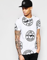 Футболка с логотипами‑монограммами Love Moschino - Белый
