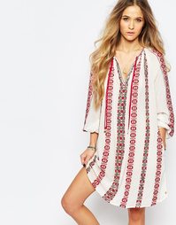 Красивое платье с вышивкой Maison Scotch - Кремовый