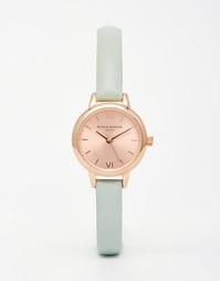 Часы цвета розового золота с бледно-зеленым ремешком Olivia Burton