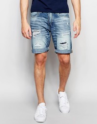 Рваные джинсовые шорты Jack &amp; Jones - Светло-голубой