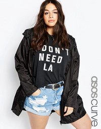 Однотонный складывающийся макинтош ASOS CURVE - Черный