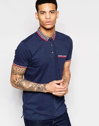 Поло с контрастным геометрическим принтом на воротнике Brave Soul