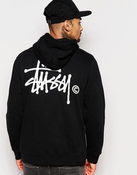Худи с принтом на спине Stussy - Черный