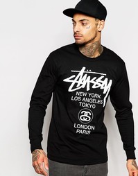 Лонгслив с принтом Stussy World Tour