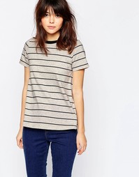 Свободная футболка в фактурную полоску ASOS