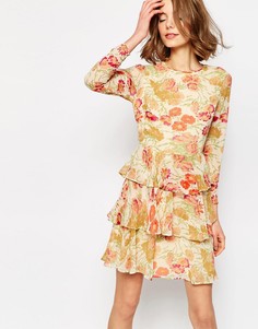Ярусное платье с цветочным принтом ASOS - Мульти