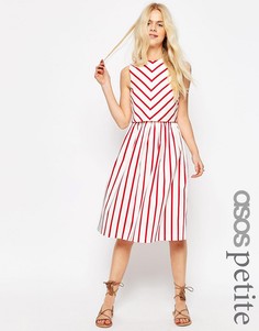 Двухслойное платье в полоску ASOS PETITE - Мульти