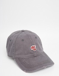 Серая саржевая кепка с логотипом Abercrombie &amp; Fitch - Серый