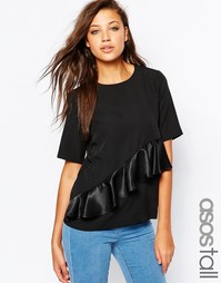 Топ с рюшами ASOS TALL - Черный