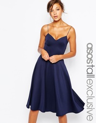 Приталенное платье миди ASOS TALL - Темно-синий