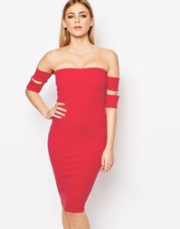 Облегающее платье‑бандо Boohoo - Красный