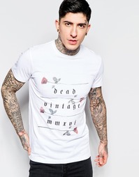 Футболка с квадратными розами Dead Vintage - Белый