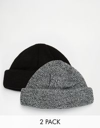 2 шапки-бини ASOS - Скидка 25% - Черный
