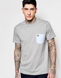 Футболка из ткани пике с контрастным карманом Fred Perry