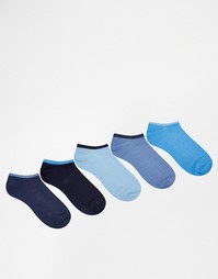 Набор из 5 пар спортивных носков ASOS - Синий