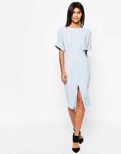 Платье с разрезом спереди ASOS - Синий