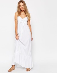 Ярусное платье макси на бретельках ASOS - Белый