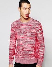 Вязаный джемпер в полоску с круглым вырезом Firetrap - Красный