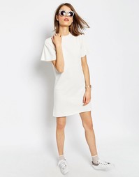 Легкое платье-свитшот с короткими рукавами ASOS - Кремовый