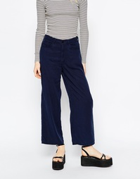 Широкие укороченные джинсы Monki - Синий