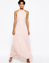 Платье макси с открытой спинкой ASOS - Розовый