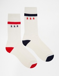 2 пары спортивных носков со звездами ASOS - Бежевый