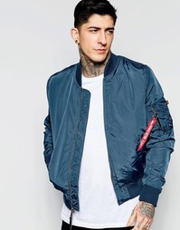 Ярко-синяя куртка-пилот зауженного кроя Alpha Industries MA1