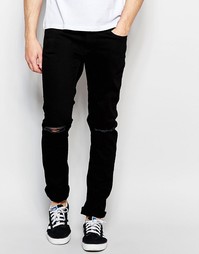 Рваные эластичные джинсы скинни Jack &amp; Jones - Черный