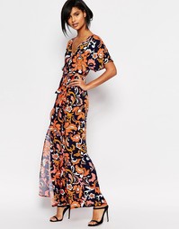 Платье макси с принтом и запахом Vero Moda - Мульти