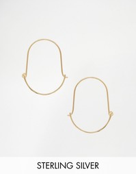 Позолоченные серебряные серьги-кольца ASOS - Золотой