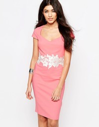 Платье-футляр с кружевной отделкой Paper Dolls - Розовый