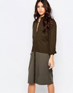 Джинсовое платье в стиле милитари Northmore - Зеленый