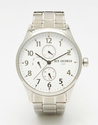 Серебристые многофункциональные наручные часы Ben Sherman - Серебряный