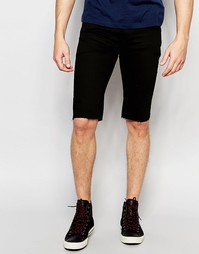 Удлиненные супероблегающие джинсовые шорты ASOS - Черный