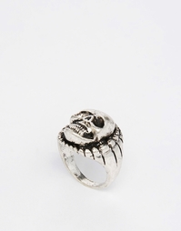 Кольцо с черепом ASOS - Шлифованный серебряный