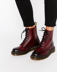 Вишнево-красные ботинки с 8 люверсами Dr Martens Pascal