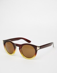Круглые солнцезащитные очки в толстой коричневой оправе ASOS