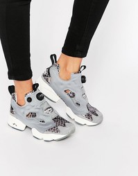 Серые кроссовки с эффектом змеиной кожи Reebok Instapump Kaa Jungle Bo