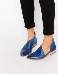 Синие туфли на плоской подошве с вырезами Free People - 4408 индиго