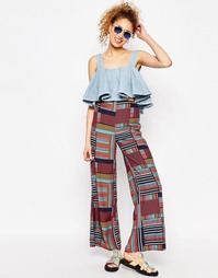 Широкие брюки с завышенной талией и принтом ASOS AFRICA x Chichia