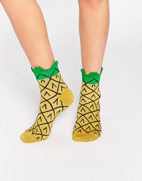 Носки с блестящими ананасами ASOS - Желтый