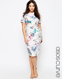 Облегающее платье с цветочным принтом ASOS CURVE - Цветочный рисунок