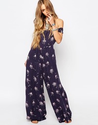 Комбинезон с принтом Free People Aster - Темно-синий