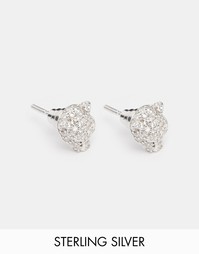 Серебряные серьги-гвоздики с пантерами Emporio Armani - Серебряный