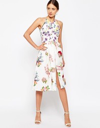 Приталенное платье миди с цветочным принтом ASOS Выбирай и комбинируй