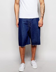 Джинсовые шорты с широкими штанинами ASOS - Indigo - индиго