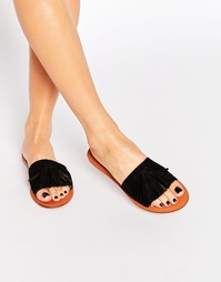 Кожаные сандалии с кисточками ASOS FILIPA - Черный