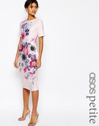 Фактурное платье-футляр с цветочным принтом ASOS PETITE - Мульти