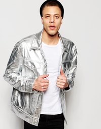 Куртка в стиле вестерн цвета серебристый металлик Weekday - Серебряный