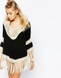 Топ с отделкой кроше и бахромой по краю Surf Gypsy